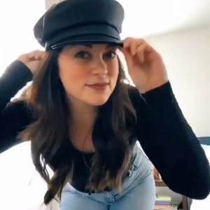 BRIXTON Faux Leather Fiddler’s Cap (Black)